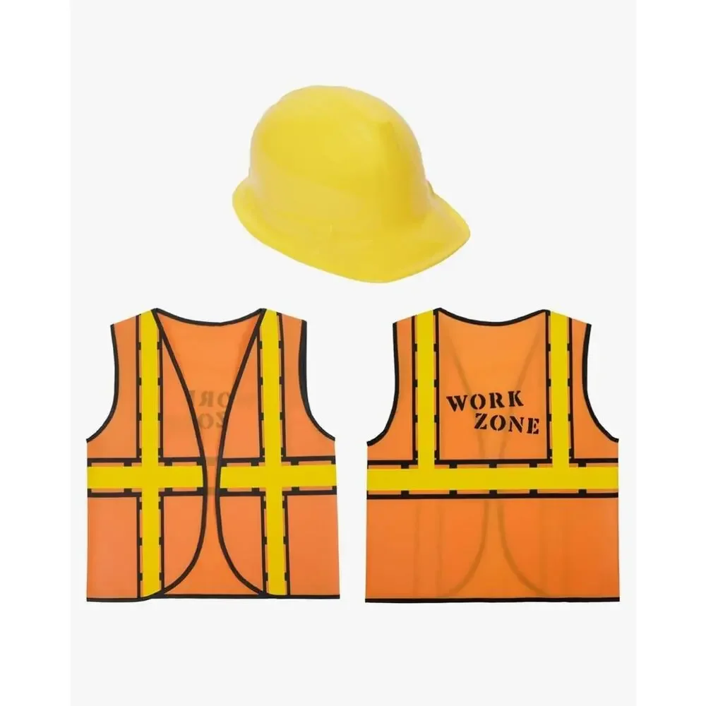 Blue Panda Children's Dress Up Construction Worker Costume Vest One Size